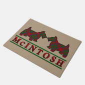 Scottish Clan McIntosh Tartan Scottie Dogs Deurmat (Schuin)