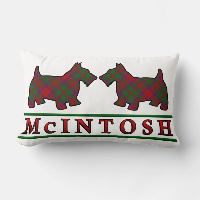 Scottish Clan McIntosh Tartan Scottie Dogs Kussen (Voorkant)