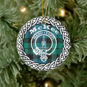 Scottish Clan McKee Tartan en Crest Keramisch Ornament