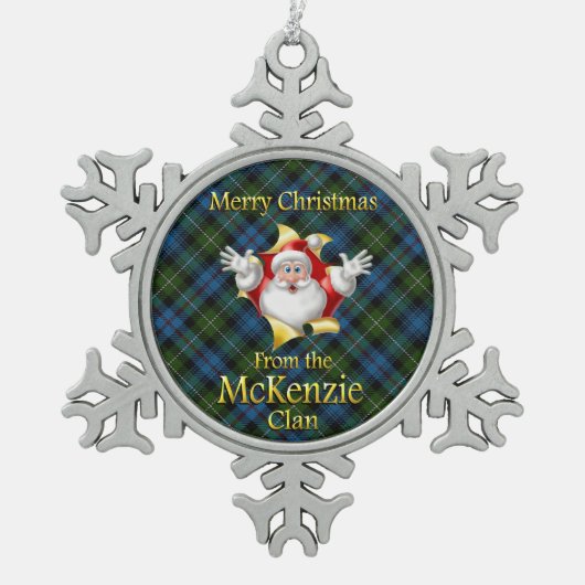 Scottish Clan McKenzie kerstornament Tin Sneeuwvlok Ornament (Voorkant)