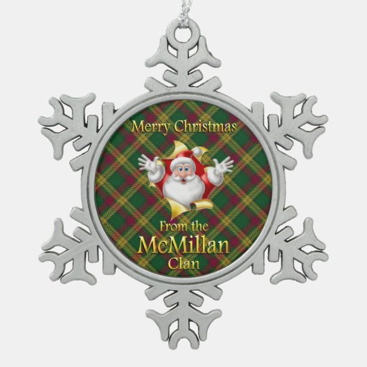Scottish Clan McMillan Kerstornament Tin Sneeuwvlok Ornament (Voorkant)