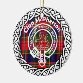 Scottish Clan McPherson Tartan en Crest Keramisch Ornament (Links)