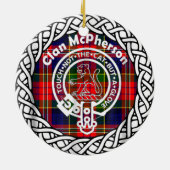 Scottish Clan McPherson Tartan en Crest Keramisch Ornament (Achterkant)