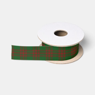 Scottish Clan Menzies Classic Green en Red Tartan Satijnen Lint