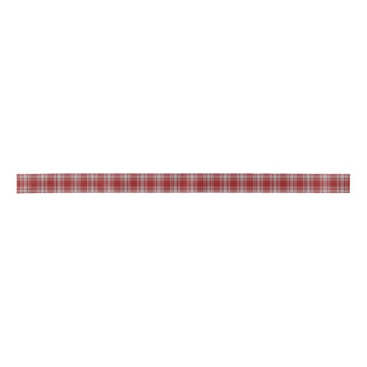 Scottish Clan Menzies Classic Red en White Tartan Satijnen Lint (Voorkant)