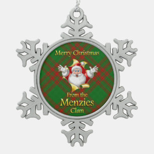 Scottish Clan Menzies kerstornament Tin Sneeuwvlok Ornament