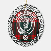 Scottish Clan Menzies Tartan en Crest Keramisch Ornament (Links)