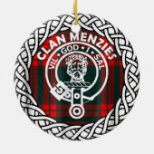 Scottish Clan Menzies Tartan en Crest Keramisch Ornament (Achterkant)