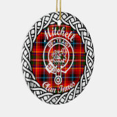 Scottish Clan Mitchell Tartan en Crest Keramisch Ornament (Rechts)