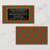 Scottish Clan Moncreiffe Tartan Pset Visitekaartje (Voorkant / Achterkant)