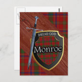 Scottish Clan Monroe Munro Tartan Shield and Sword Briefkaart (Voorkant / Achterkant)