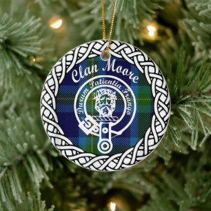 Scottish Clan Moore Tartan en Crest Keramisch Ornament
