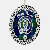 Scottish Clan Moore Tartan en Crest Keramisch Ornament (Rechts)