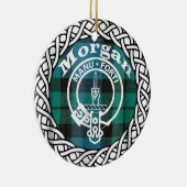 Scottish Clan Morgan Tartan and Crest Keramisch Ornament (Rechts)