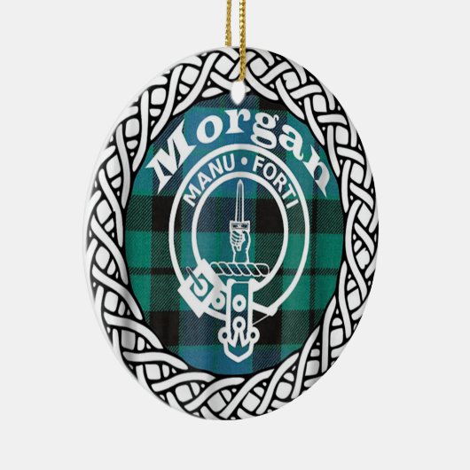 Scottish Clan Morgan Tartan and Crest Keramisch Ornament (Rechts)