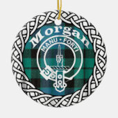 Scottish Clan Morgan Tartan and Crest Keramisch Ornament (Voorkant)