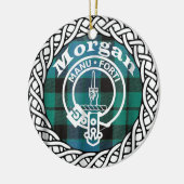Scottish Clan Morgan Tartan and Crest Keramisch Ornament (Links)