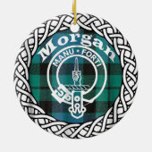 Scottish Clan Morgan Tartan and Crest Keramisch Ornament (Achterkant)