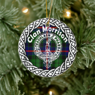 Scottish Clan Morrison Tartan en Crest Keramisch Ornament