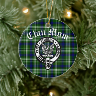 Scottish Clan Mow Crest & Tartan Keramisch Ornament