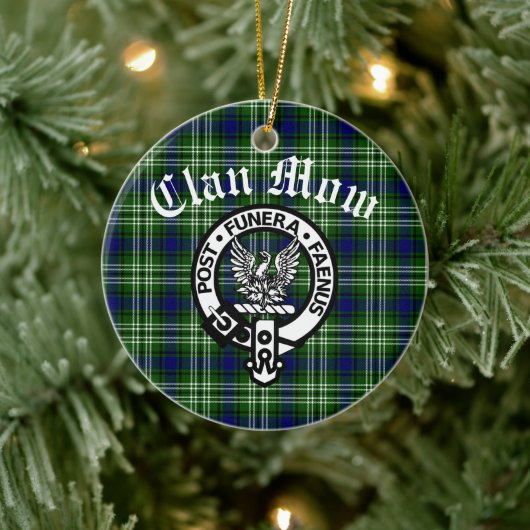 Scottish Clan Mow Crest & Tartan Keramisch Ornament (Boom)