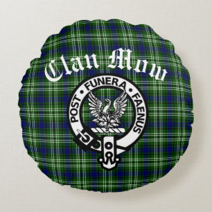 Scottish Clan Mow Crest & Tartan Rond Kussen