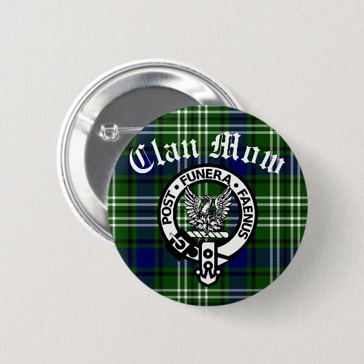 Scottish Clan Mow Crest & Tartan Ronde Button 5,7 Cm (Voorkant /achterkant)