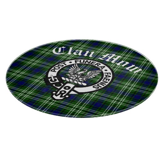Scottish Clan Mow Crest & Tartan Snijplank (Hoek)