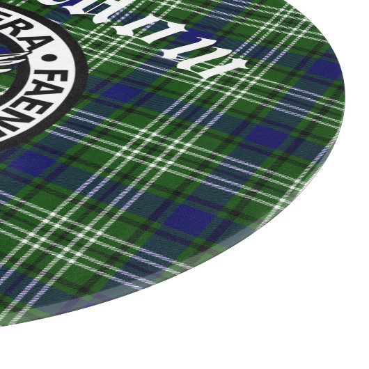 Scottish Clan Mow Crest & Tartan Snijplank (Hoek)