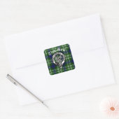 Scottish Clan Mow Crest & Tartan Vierkante Sticker (Envelop)