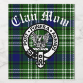 Scottish Clan Mow Crest & Tartan Wijn Etiket (Enkel label)
