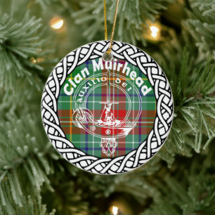 Scottish Clan Muirhead Tartan en Crest Keramisch Ornament