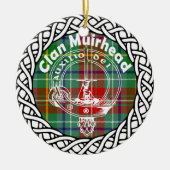 Scottish Clan Muirhead Tartan en Crest Keramisch Ornament (Voorkant)