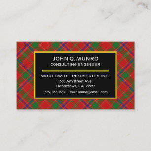Scottish Clan Munro Tartan Pset Visitekaartje