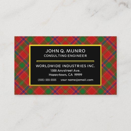 Scottish Clan Munro Tartan Pset Visitekaartje (Voorkant)