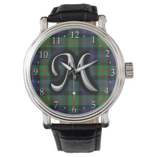 Scottish Clan Murray Monogram Tartan Horloge