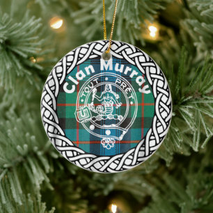 Scottish Clan Murray Tartan en Crest Keramisch Ornament