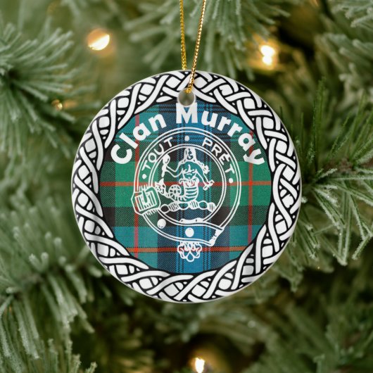 Scottish Clan Murray Tartan en Crest Keramisch Ornament (Boom)