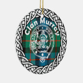 Scottish Clan Murray Tartan en Crest Keramisch Ornament (Rechts)