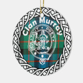 Scottish Clan Murray Tartan en Crest Keramisch Ornament (Links)