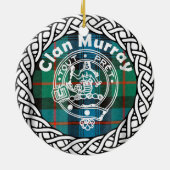 Scottish Clan Murray Tartan en Crest Keramisch Ornament (Achterkant)