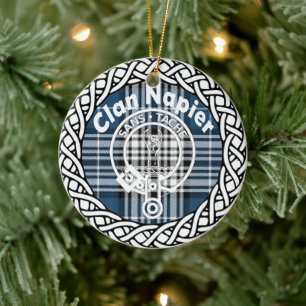 Scottish Clan Napier Tartan en Crest Keramisch Ornament
