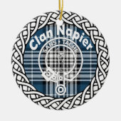 Scottish Clan Napier Tartan en Crest Keramisch Ornament (Voorkant)