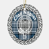 Scottish Clan Napier Tartan en Crest Keramisch Ornament (Links)