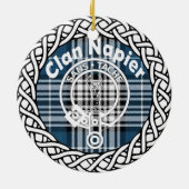 Scottish Clan Napier Tartan en Crest Keramisch Ornament (Achterkant)
