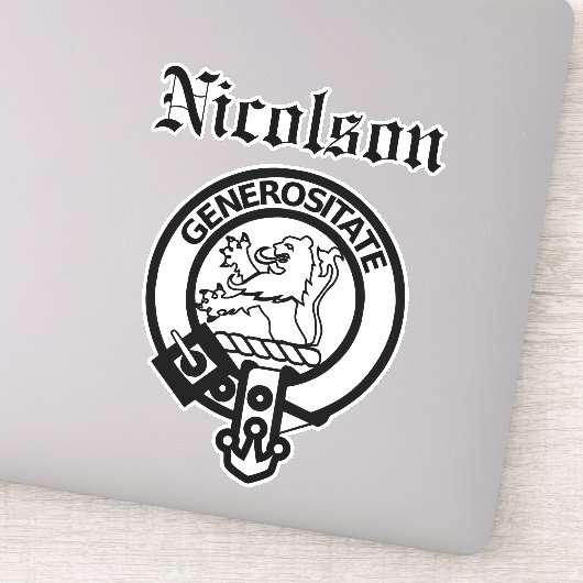 Scottish Clan Nicolson Crest Badge Large Sticker (Detail)