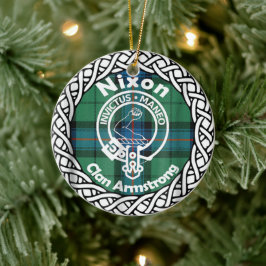 Scottish Clan Nixon Tartan en Crest Keramisch Ornament