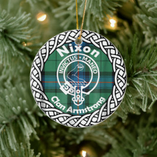 Scottish Clan Nixon Tartan en Crest Keramisch Ornament