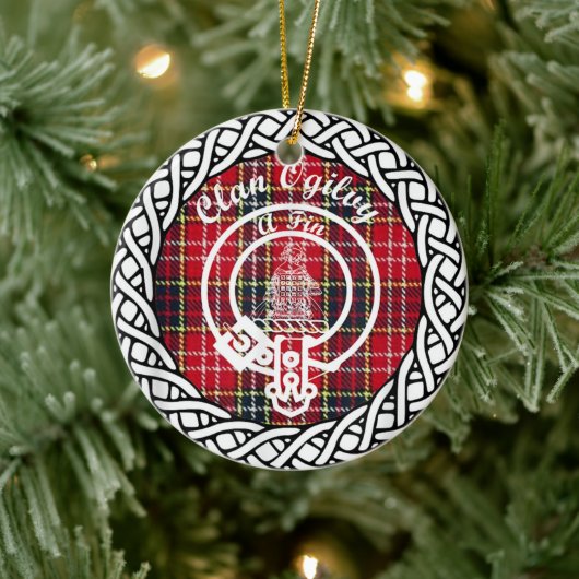 Scottish Clan Ogiluy Tartan en Crest Keramisch Ornament (Boom)