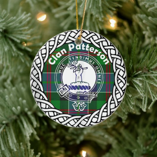 Scottish Clan Patterson Tartan en Crest Keramisch Ornament (Boom)